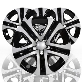 HECASA 17" Wheel Covers Hubcaps Compatible with 2013-2018 Toyota RAV4 LE, 5 Spoke, Silver&Black Plastic Wheel Skins Hub Caps Full Rim Covers Set of 4
