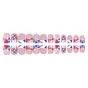 24Pcs Red Blue White French Tip Press on Nails Short
