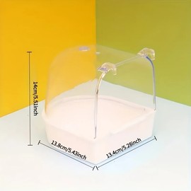 OKONOS Transparent Bird Bath Tub Splash-Proof Cage Hanging Bathing Box for Parrots and Parakeets