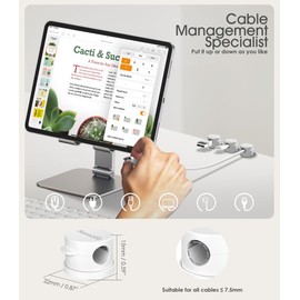 12 Pack Magnetic Cord Organizer [Locking Cable Rotatable] Cable Clips, Nearockle Upgraded Strong Magnetic Cord Holder, Adhesive Wire Keeper Cable Management for Desk,Car,Nightstand,Office,Home(White)