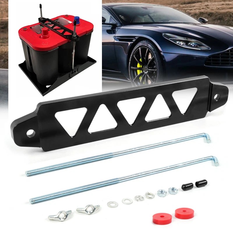 Unbranded Universal Aluminum Car Battery Tie Down Holder Mount Bracket