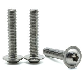 Hippo Hardware M8 (8mm X 25mm) Flanged Button Head Screws Allen Key Socket Bolts A2 Stainless Steel (Pack of 5)