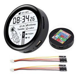 Waveshare ESP32-S3 1.43 inch AMOLED Display Development Board with CNC Metal Case, 466 x 466, QSPI Interface Round Display, Onboard Accelerometer and Gyroscope Sensor, RTC Chip, ESP32 with Display