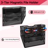 GDINDINFAN 5-Tier Magnetic File Holder, No Drilling Wall File Organizer,