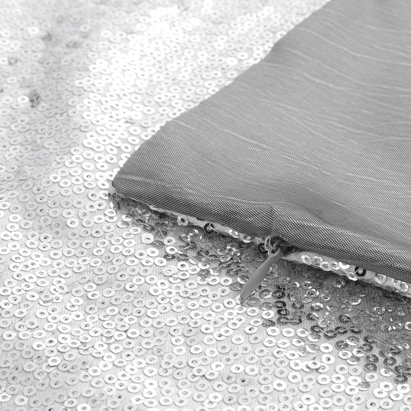 sourcing map Sequin Glitzy Cushion Covers, Shiny Satin Solid Pillow