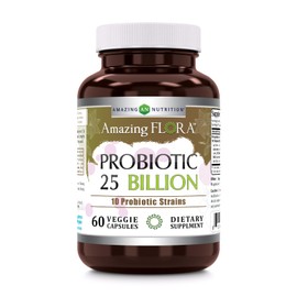 Amazing Nutrition  Probiotic 25 Billion With 10 Probiotics Strains, 60 Caps  Probióticos de 25 Billones con 10 cepas de Probióticos, 60 Cápsulas      