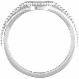 Paris Jewelry Sterling Silver Beaded Cameo Medallion Ring