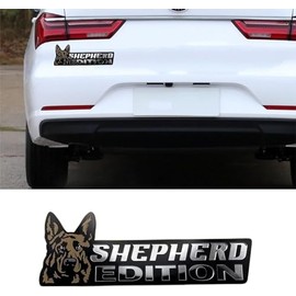 Dog Edition Car Badges Laser Cutting Car Vehicle Emblem,3D Car Badge Automotive Decals Stickers Funy Animal Decor Car Accessories Gifts for Car Truck Rv Boat Exterior Decoration (Shepherd)