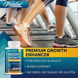 Pslalae Growth Capsules – Natural Height Increaser Supplement for Teens & Adults – Supports Growth, Bone Health & Development – 120 Capsules per Bottle
