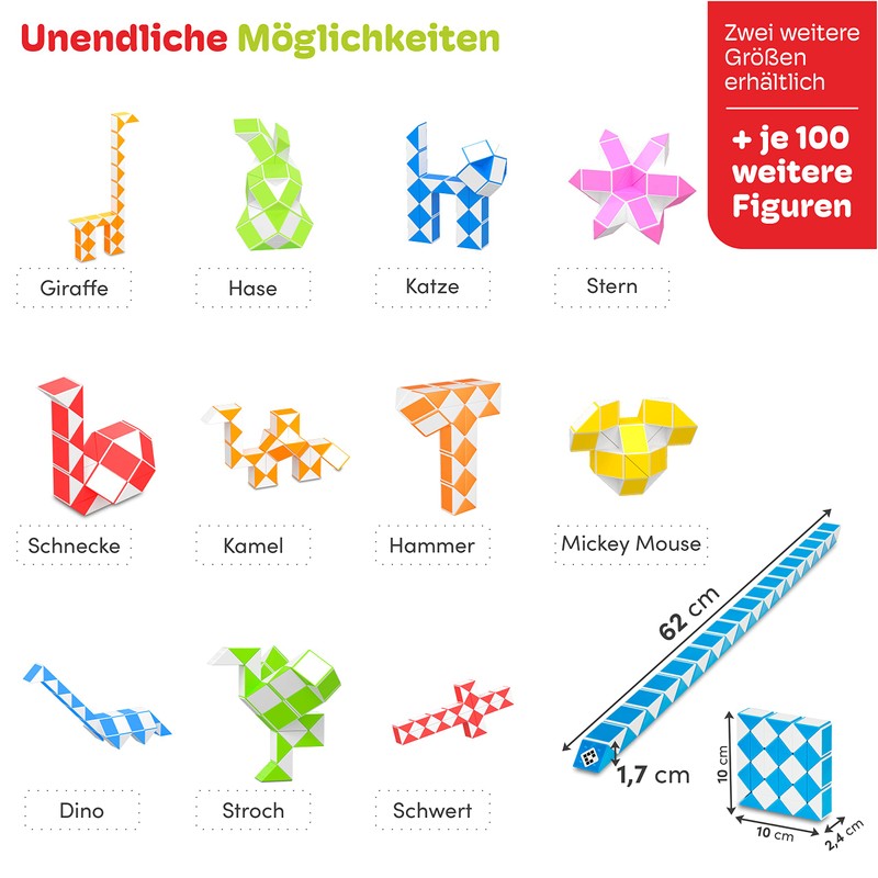 CUBIDI Magic Snake with 36 Blocks