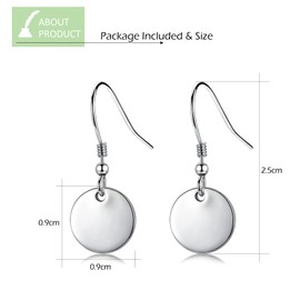 CERSLIMO Silver Drop Earrings for Girls Women - Round Circle Dangle Earrings, Sterling Silver Dangly Earrings | Hypoallergenic Earring Jewellery Birthday Chritsmas Gifts