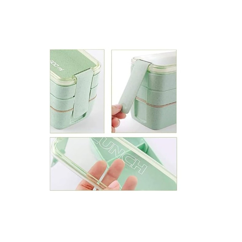 MONZO, Lunch Box 900 Ml LIBRE DE BPA, 3 Pisos,