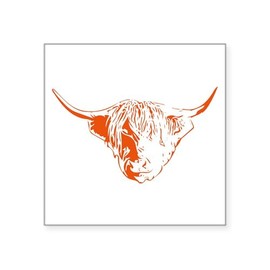 CafePress Scottish Ginger Highland Cow Sticker Square Bumper Sticker Car Decal