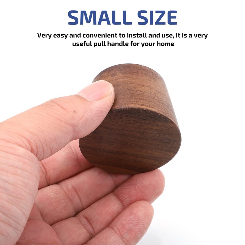 Angoily Cabinet Handles Black Walnut Cone Shape Retro Knobs Door