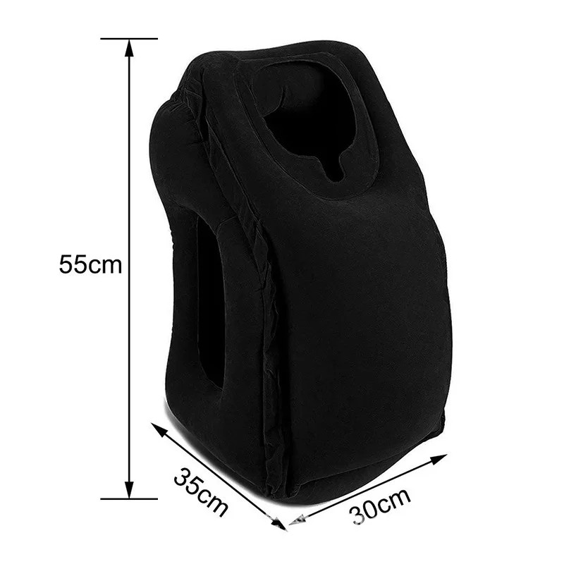 Inflatable Travel Pillow for Neck Support – 45° Headrest Cushion