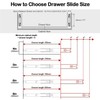 Prmape 2 x drawer runners, 100 mm, drawer pull-out rails,