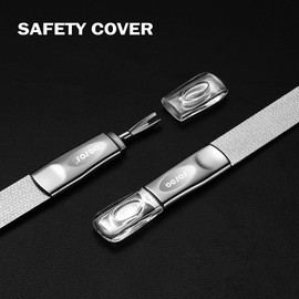 BEZOX 4 in 1 Maniküre-Set, 2pcs Nagelfeilen (Grob- und feinkörnigen Feilenflächen, Reinigungsspitze), Nagelhautentferner Set (Nagelhauttrimmer- Gabel, Nagelhautschieber)