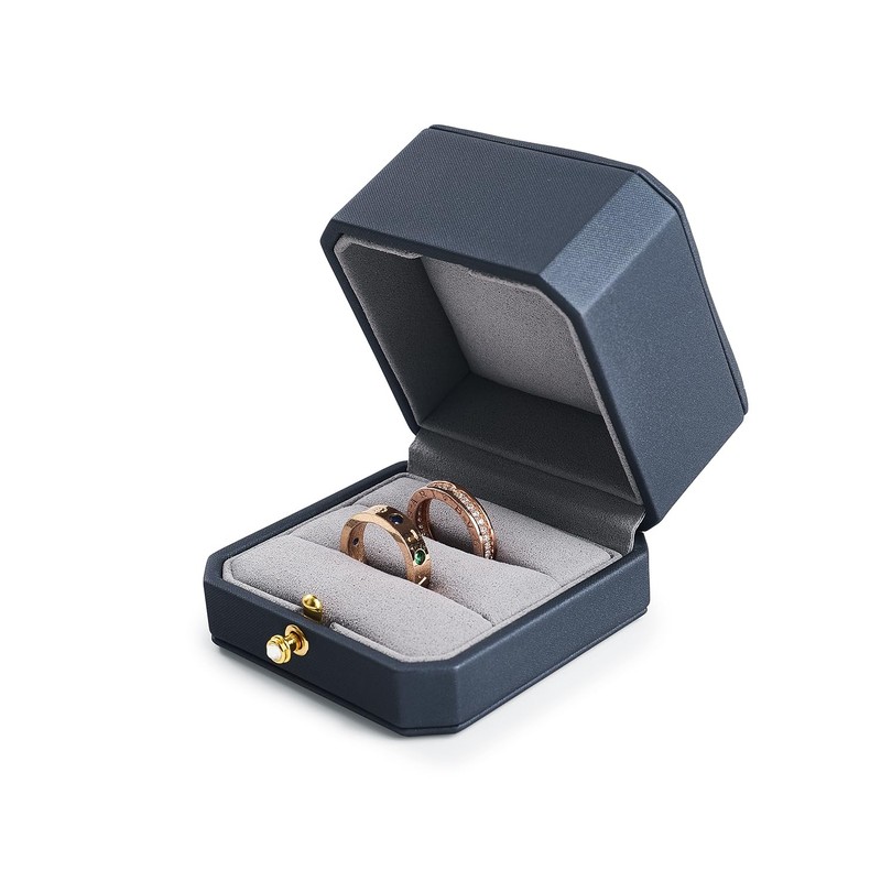 Oirlv Premium Leather Double Ring Box for Wedding Ceremony Engagement