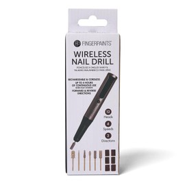 Fingerpaints Wireless Nail Drill, Rechargeable, 4 Speeds, 12 Heads, 2 Directions