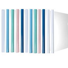 QSLKI 10 Pieces A4 Report Covers with Sliding Bar Clear Files Report Transparent Project Presentation Slide Binder Folders for Home School Office Documents Classification