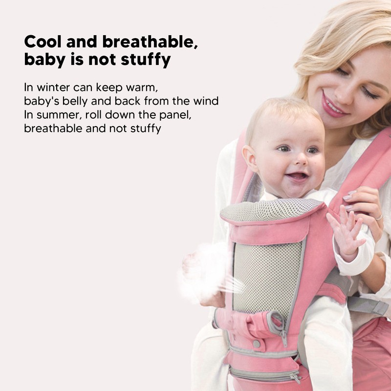 Baby Carrier with Hip Seat Ergonomic Breathable Comfortable Multifunctional Baby