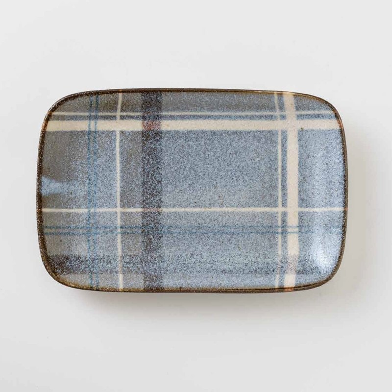 Awasaka Rache 165 Square Plate Black Sesame Pudding