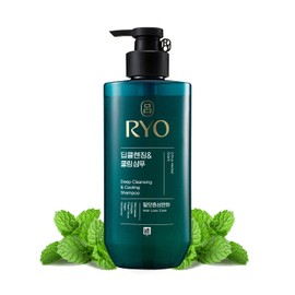 Ryo RYO Deep Cleansing Shampoo with Korean Ginseng & Caffeine - Cooling and Refreshing for Oily Scalp, Hair Loss Care, Anti-Dandruff, Sebum Control, 16 Fl Oz.