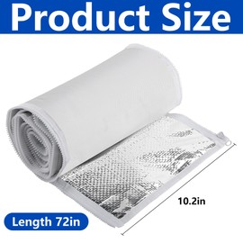 Nkiy Quen 3 Layer Zipper HVAC Copper Pipe Insulation Cover, 72x10.2 in 600D AC Pipe Insulation Covers for Outside, White Gray Copper Line Insulation Sleeve for Central AC Mini Splits