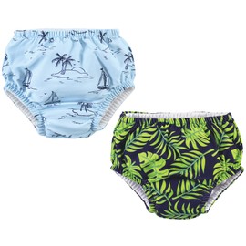 Hudson Baby Unisex Baby Swim Diapers, Tropical Leaves, 6-12 Months