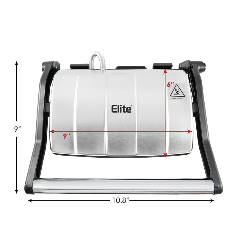 Elite Gourmet EPN-2976 2-in-1 Nonstick Panini Press & Indoor Grill,
