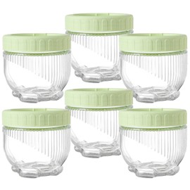 Orkim 6-Piece Cat Paw Shaped Storage Jars, Cute & Leak-Proof Plastic Containers with Lids for Snacks, Candy, Spices, BPA-Free Canisters for Pantry, Desk, Kitchen Organization