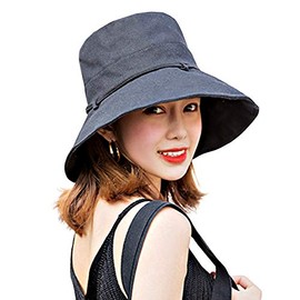 Ksakura Women's UV Protection Hat, Sun Protection Hat, UV Protection, Sunburn Protection, Heatstroke Prevention, Foldable, Lightweight, Stylish, Cute, Women's Hat, For Travel, Sunshade, Sea, Summer, Actress Hat, Small Face Effect, Black