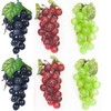 6 Bunches of Artificial Grapes, Lifelike Rubber Grape Decoration, Home Kitchen Fruit Bowl Party Wedding Decoration