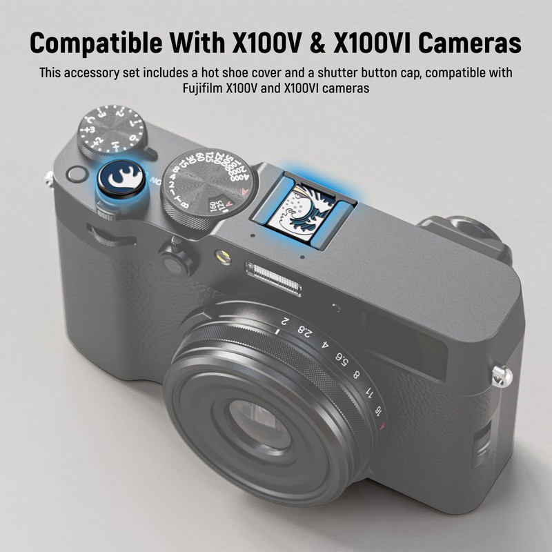 NEEWER Hot Shoe Cover and Shutter Button Cap Compatible X100V