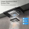 SNDOAS Black Range Hood 24 inch,Ductless Range Hood Under Cabinet,Black