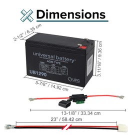 AlveyTech 24 Volt Sealed Lead Acid Battery Pack for the Pulse ATV Quad Ride-On (9 Ah with Harness) - Non-Spillable SLA/AGM Deep Cycle Rechargeable Batteries, Electric Bike, 4-Wheel E-Quads Parts