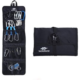 Pewihyer Rock Climbing Gear Storage Bag Foldable Waterproof Roll Up D-Ring Climbing Quickdraw Hanging Tool Equipment Gear Carabiner Organizer Collection Bag Carry Pouch 420D Oxford Cloth