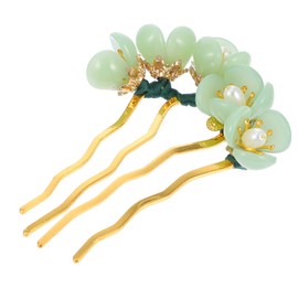 SOLUSTRE Hair Comb Celtic Hair Stick Comb Hair Chopsticks Vintage Hair Pins with Jade Flower Pearl Traditional Hair Accessories for Hair Accessories Chinese