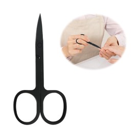 Straight Edge Scissors – Professional, Sleek, Matte Black, Stainless Steel, S Precision Trimming for Salon-Quality Manicures, Rust-Resistant, Ergonomic Design, Part of Mylee’s Premium Nail Care Tools