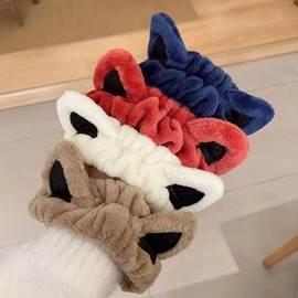 Daon Face Wash Band Face Wash Shower Bathroom Bath Massage Microfiber Cute Fox Ear Face Wash Hair Band Brown / 다온 세안밴드 세안용 세수 샤워 세면 욕실 목욕 마사지 극세사 귀여운 여우귀 세안 헤어밴드 브라운
