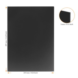 MUKCHAP 2 PCS 210 x 297 x 3mm Black Acrylic Sheet, A4 Black Plastic Panel for Signs, DIY, Craft