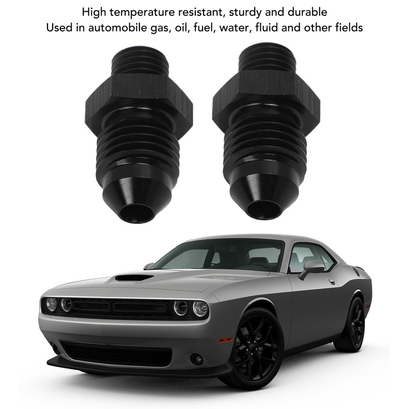 1 Pair AN4 to M8 Oil Cooler Fitting Adapter Black