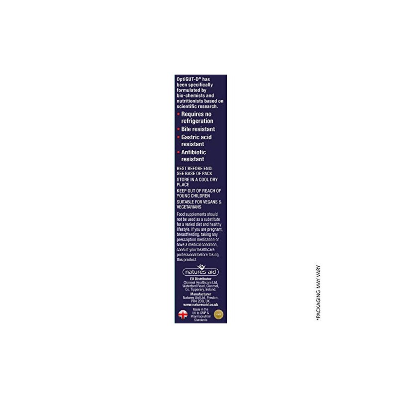 Bio360 OptiGUT-D (10 Billion Bacteria)|from Natures Aid|Digestion Support*|30 Capsules