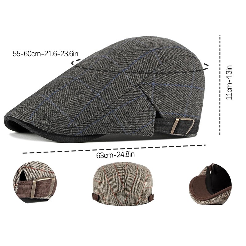 Rayson Men's Flat Cap Men's Beret Cotton Flat Cap Men's