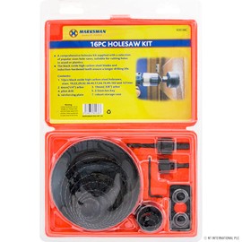 NEW 16PC HOLESAW SET CUTTING KIT 19-127MM WOOD METAL ALLOYS HEAVY DUTY IN CASE | CIRCULAR DRILL CUTTING CASE SET