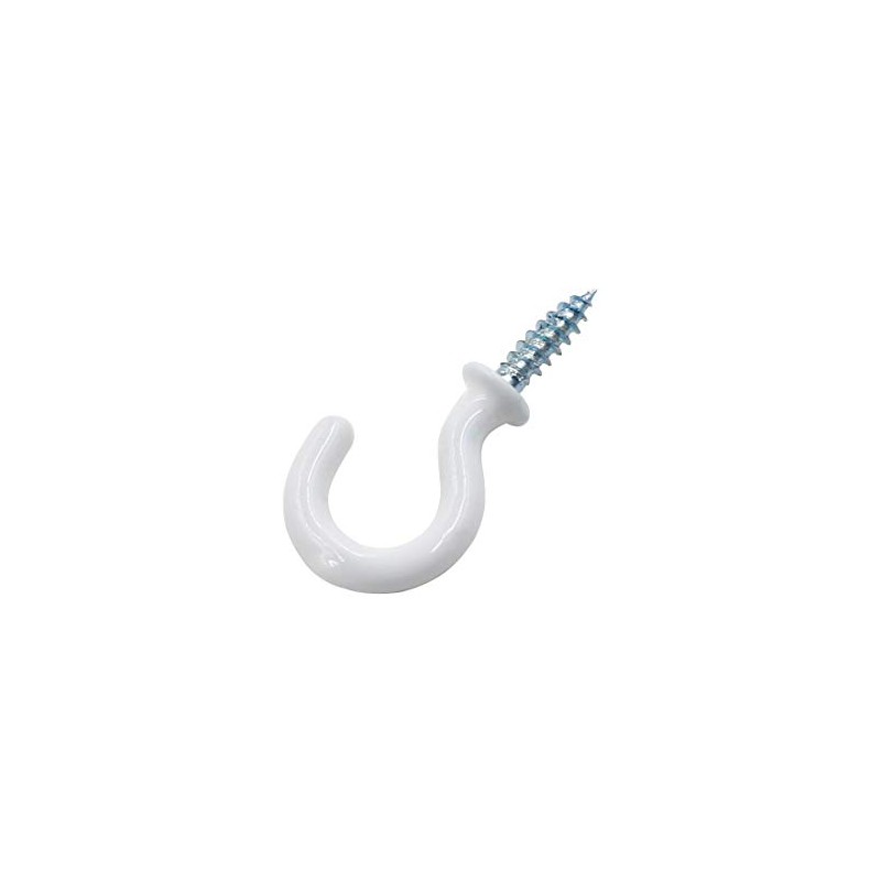 Biaungdo 100Pcs Vinyl Coated Metal Cup Hook 3/4", Screw-in Ceiling