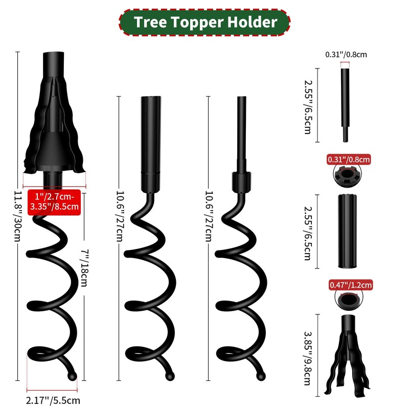 Christmas Tree Topper Holder - Twist On Universal Stabilizer with