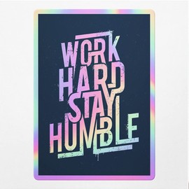 Holographic Decal Stickers of Work Hard Premium Waterproof Vinyl Decal Stickers for Laptop Phone Accessory Helmet Car Window Mug Tuber Cup Door Wall Decoration NVCVER3g20460HO