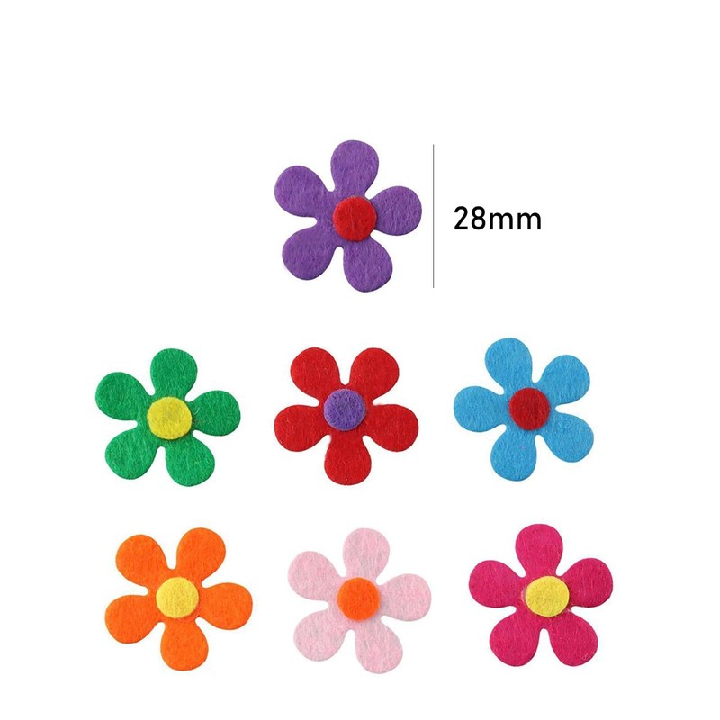 ZYWQ 100Pcs Felt Flowers Fabric Flower Embellishments for Knitting Handmade
