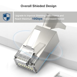 ZOERAX 30-Pack CAT7 CAT6A RJ45 Pass Through Connector with Load Bar & Strain Relief Boots, Shielded (STP) External Ground Connector